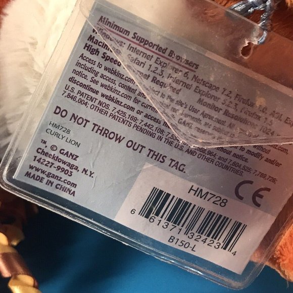 Curly Lion 9in Webkinz interactive wild cat sealed unused code MWMT new HM728 - Picture 3 of 3